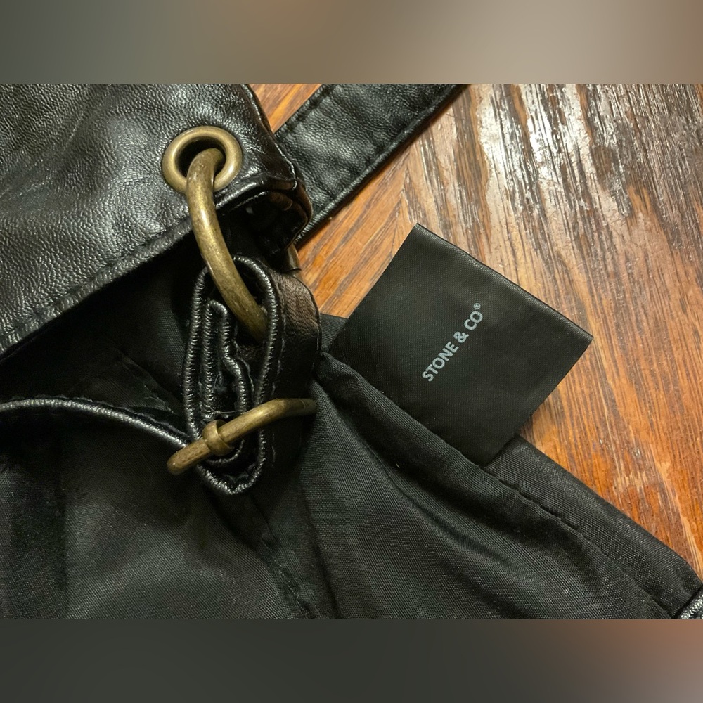Stone & Company Gold Hardware Durable Leather Look Multi Zipper Crossbody Bag! - Picture 14 of 16